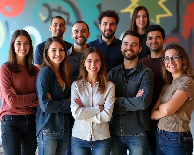 Equipo de artistas de Origen Urbano en Santiago de Chile