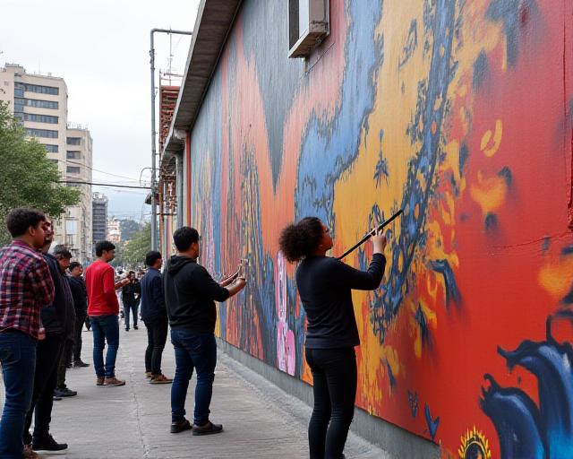 Intervención mural en Barrio Franklin Santiago